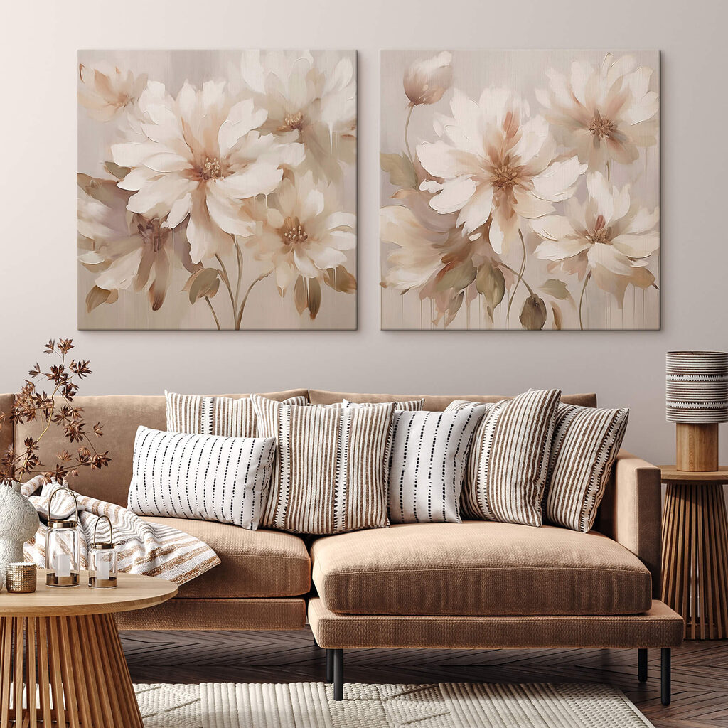 Blüten auf Beige in einem Interieur