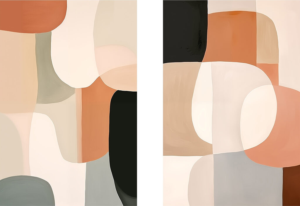 Formen in ruhigen Tönen — ganzes Design