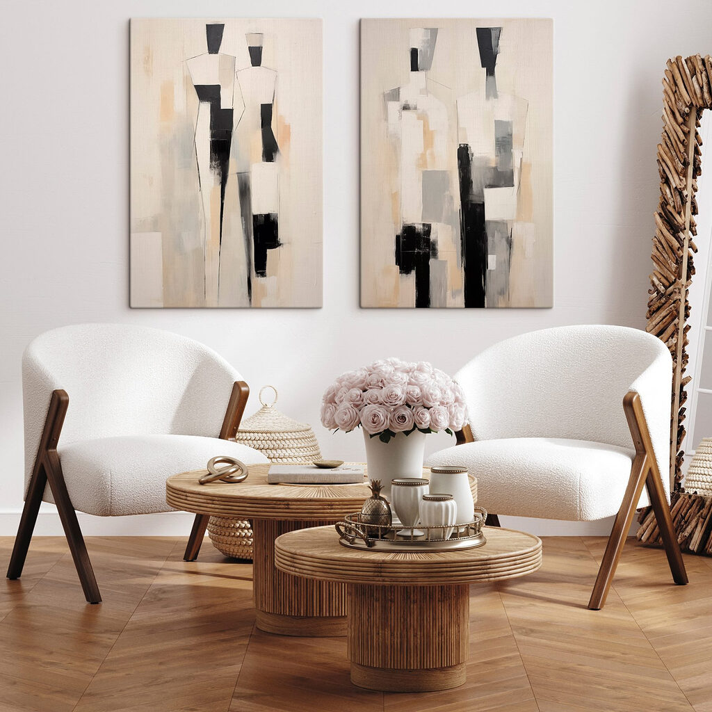 Gestalten in Farbe in einem Interieur