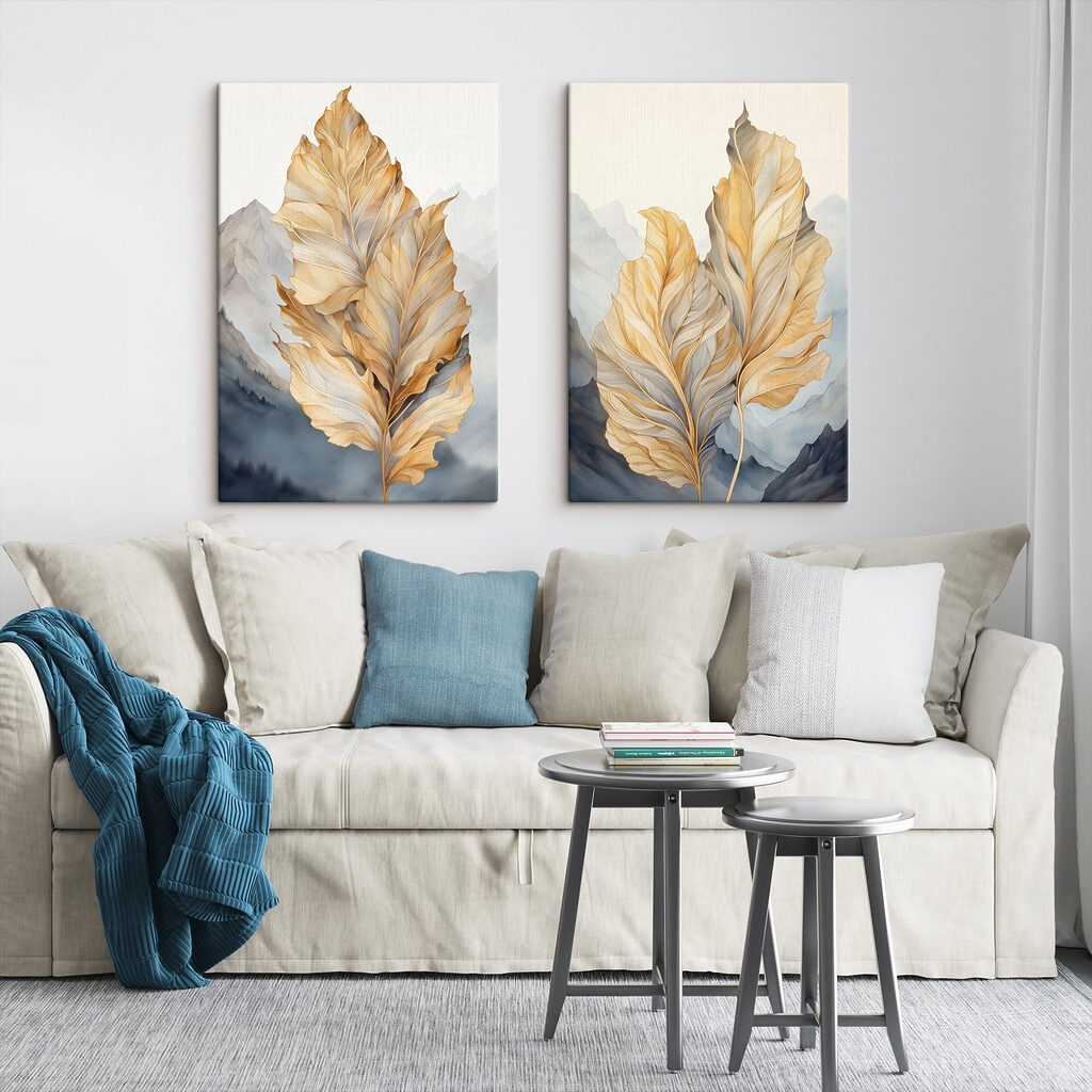 Herbstblätter vor Bergen — Interieur 2