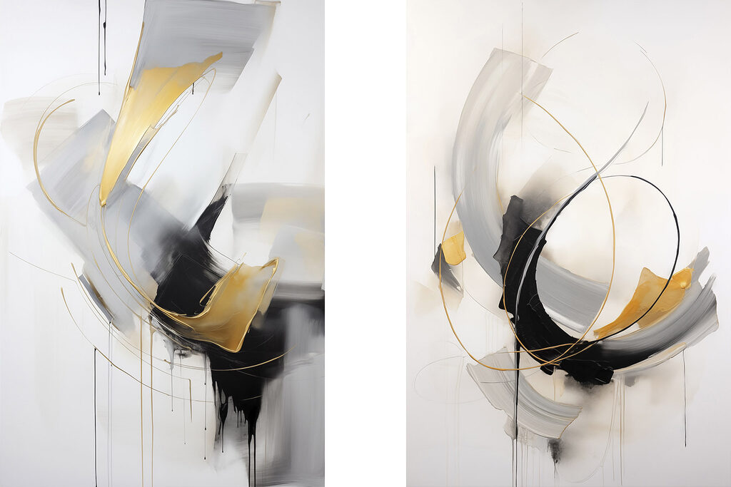 Wirbel in Schwarz-Gold — ganzes Design