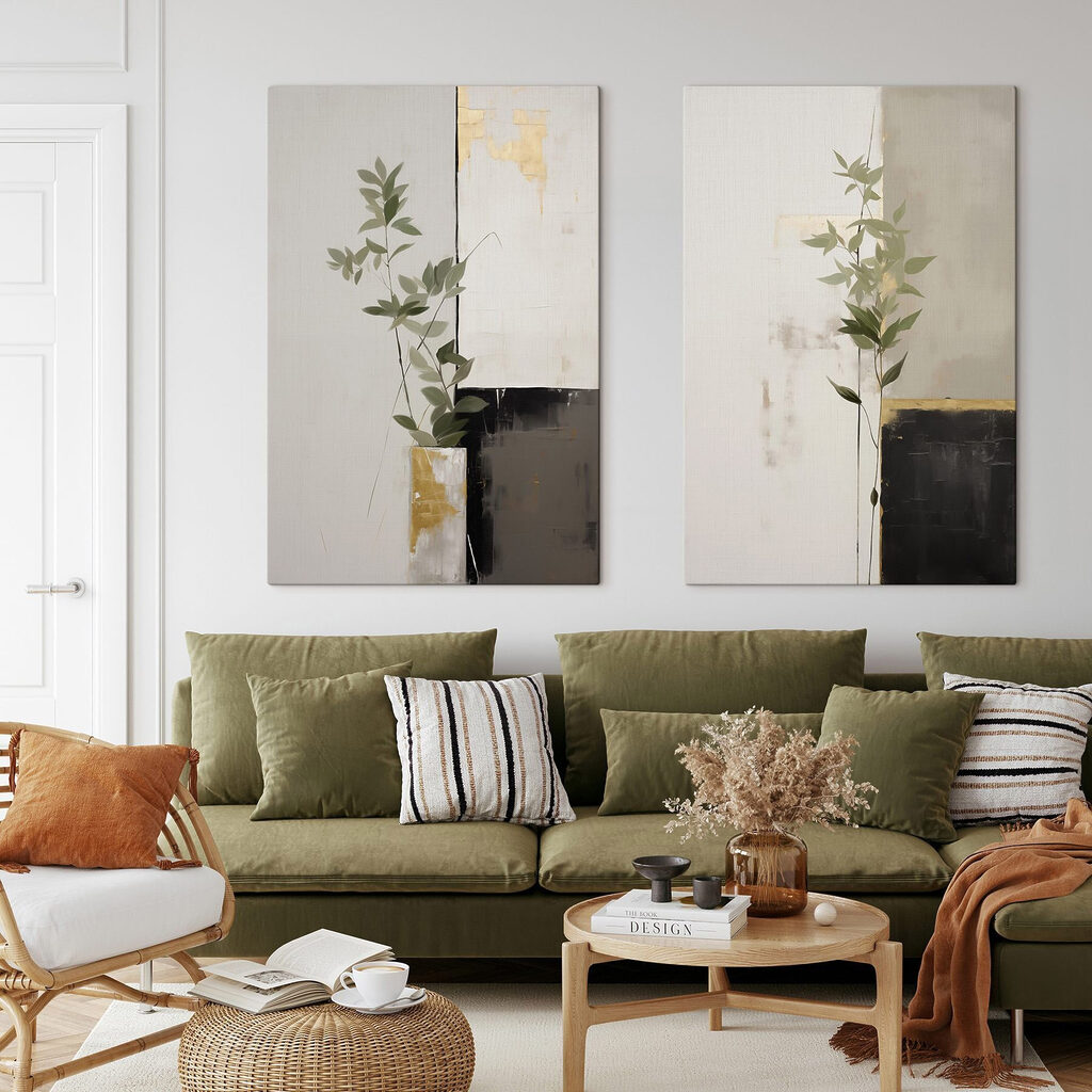 Stiller Zweig in einem Interieur