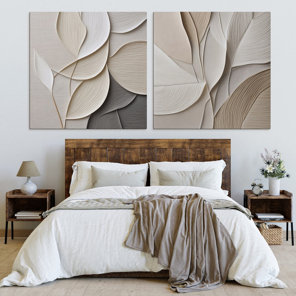 Blätter in gerippten Schichten in einem Interieur