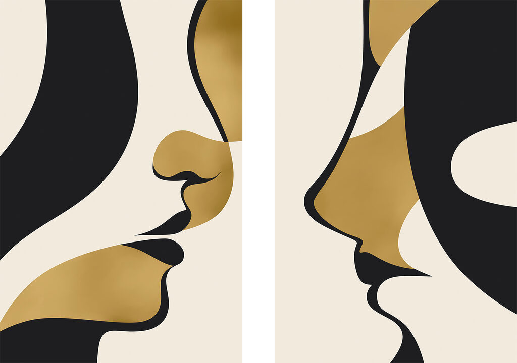 Profile in Schwarz-Gold — ganzes Design