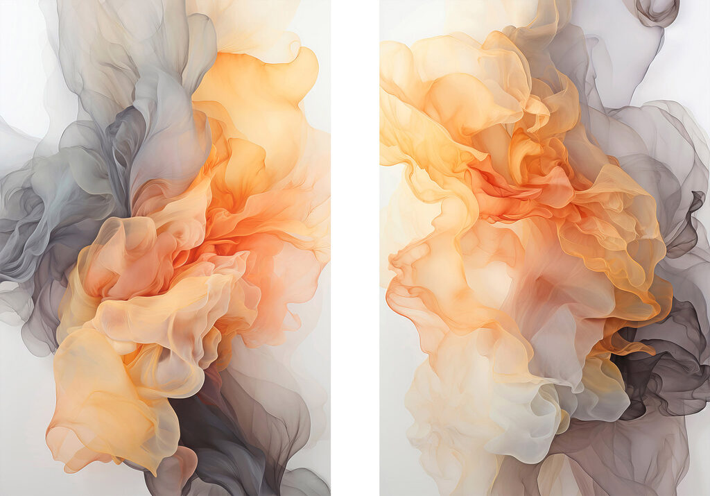 Fließende Farbwolken — ganzes Design