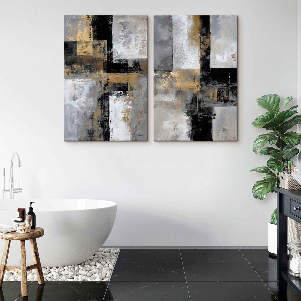 Dunkle Flächen mit Gold in einem Interieur