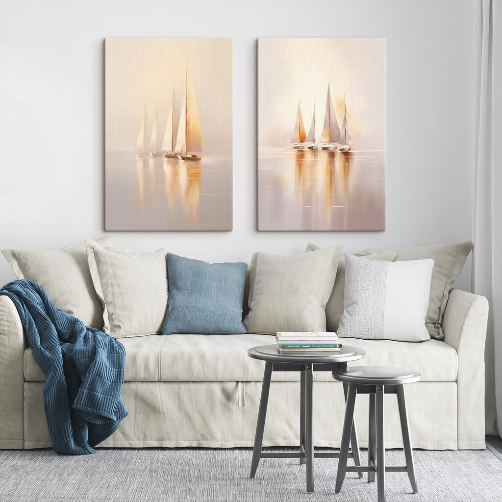 Segel im warmen Licht in einem Interieur