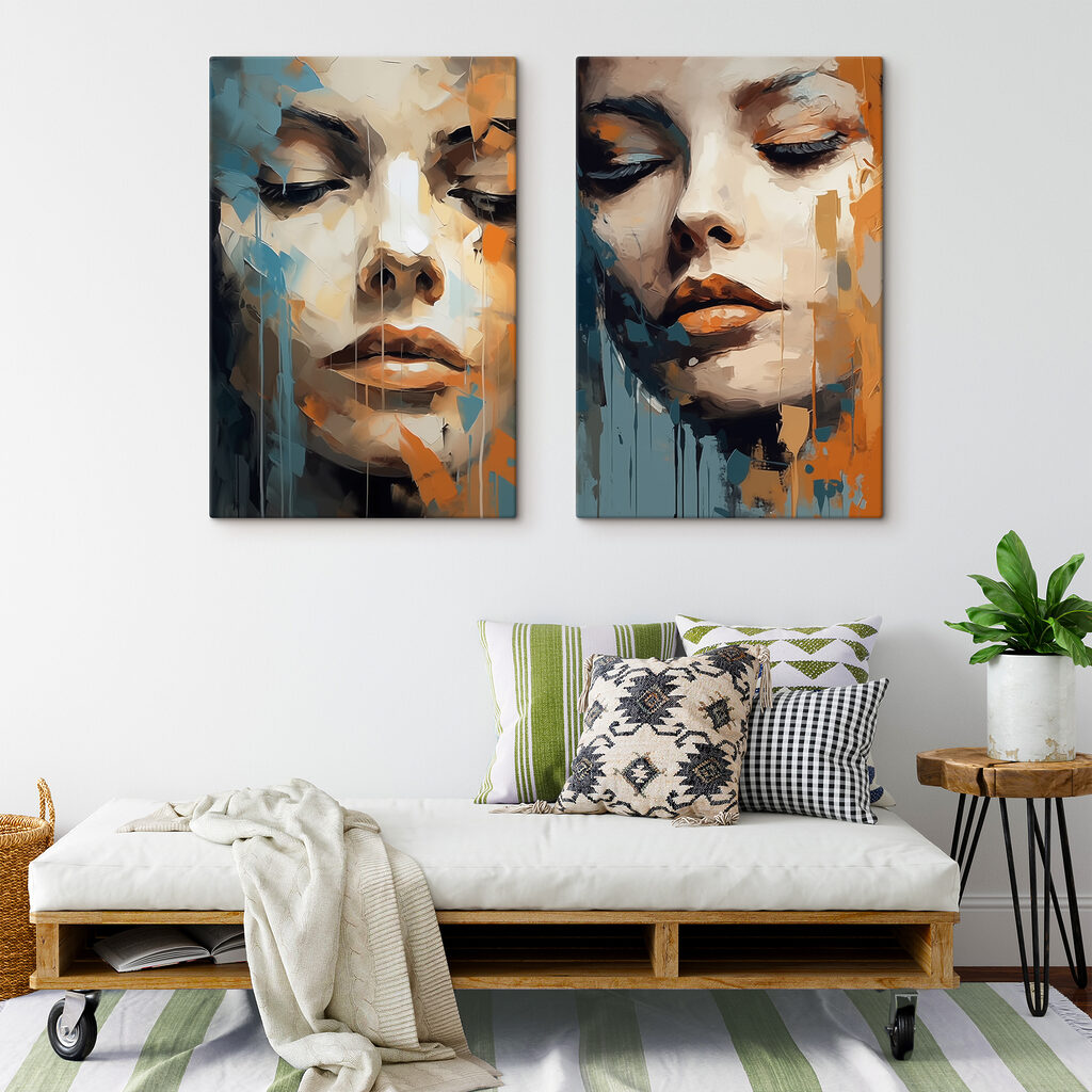Gesicht in Orange-Blau — Interieur 2