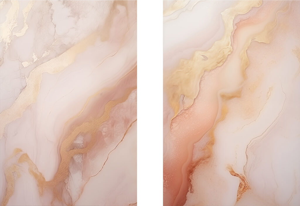 Goldadern auf Rosé — ganzes Design