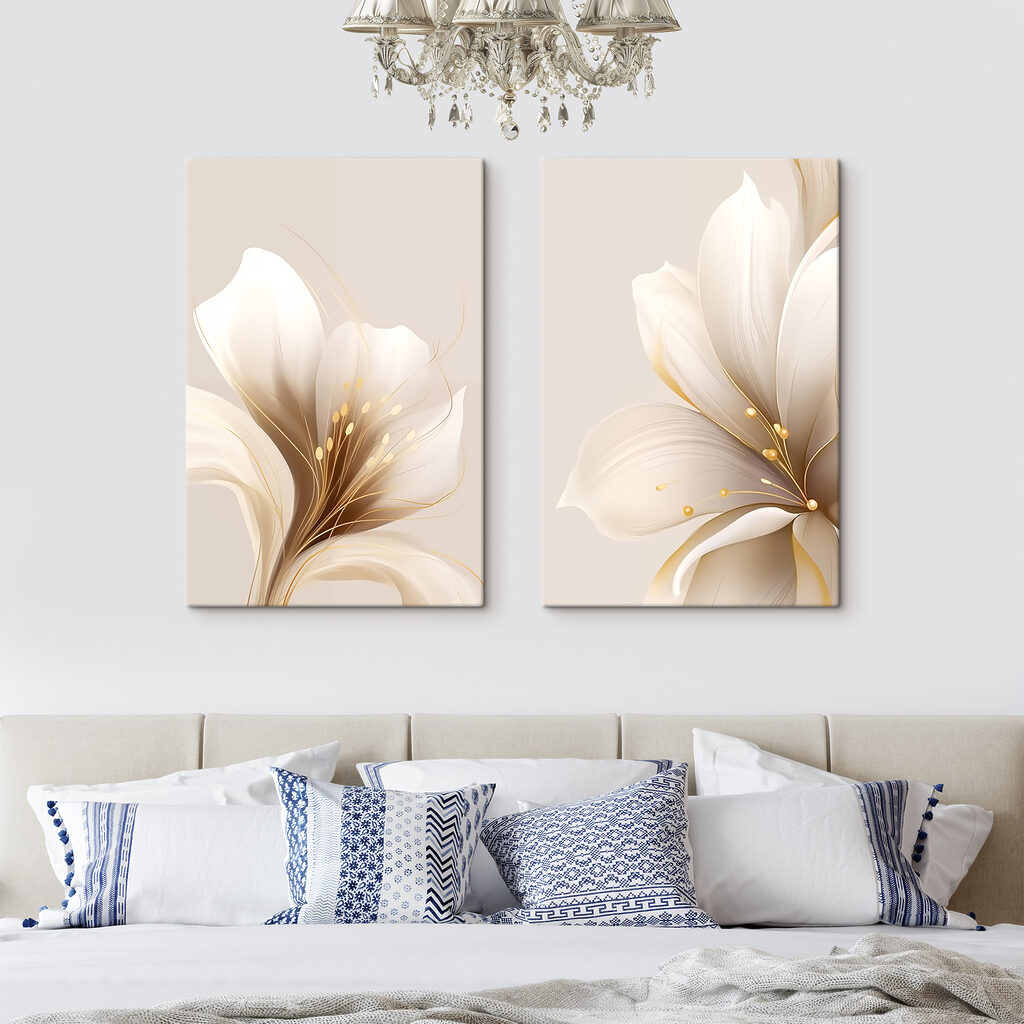 Blüte im warmen Licht in einem Interieur