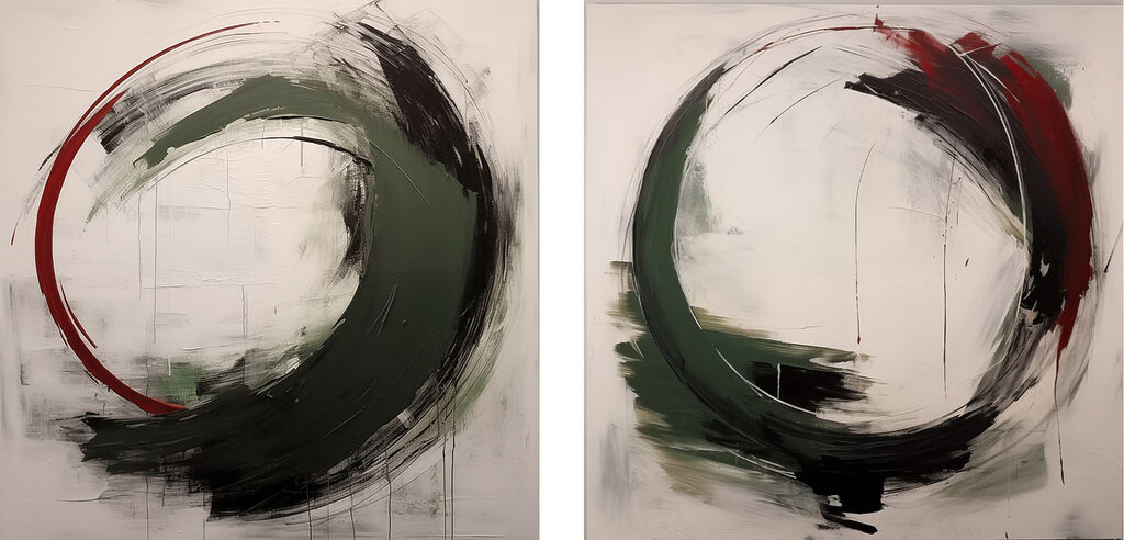 Kreise aus Pinselstrichen — ganzes Design