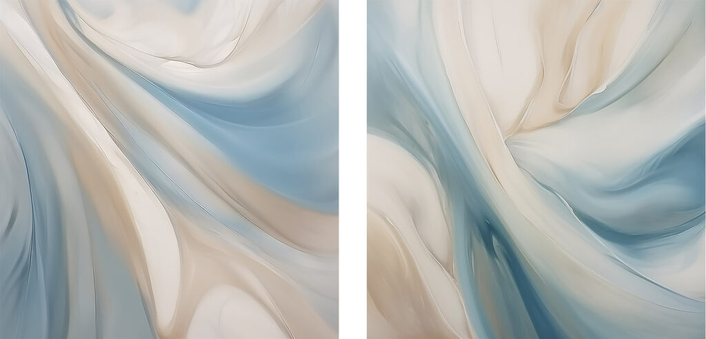 Blaue und cremefarbene Wirbel — ganzes Design