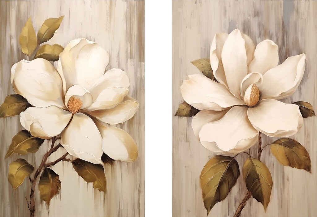Blüten auf Holz — ganzes Design