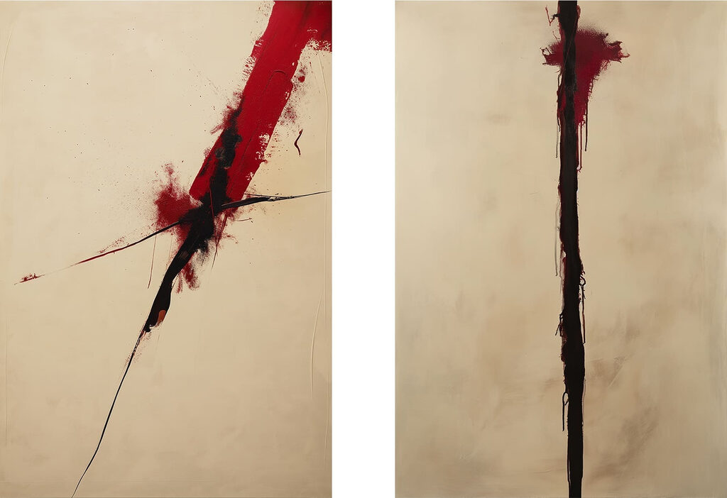 Rote und schwarze Linien — ganzes Design