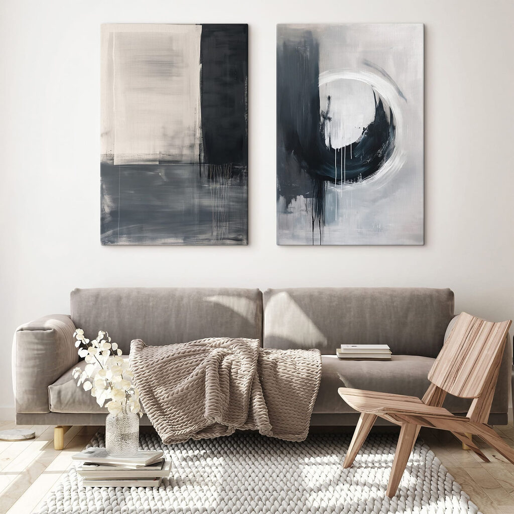 Monochrome Abstraktion in einem Interieur