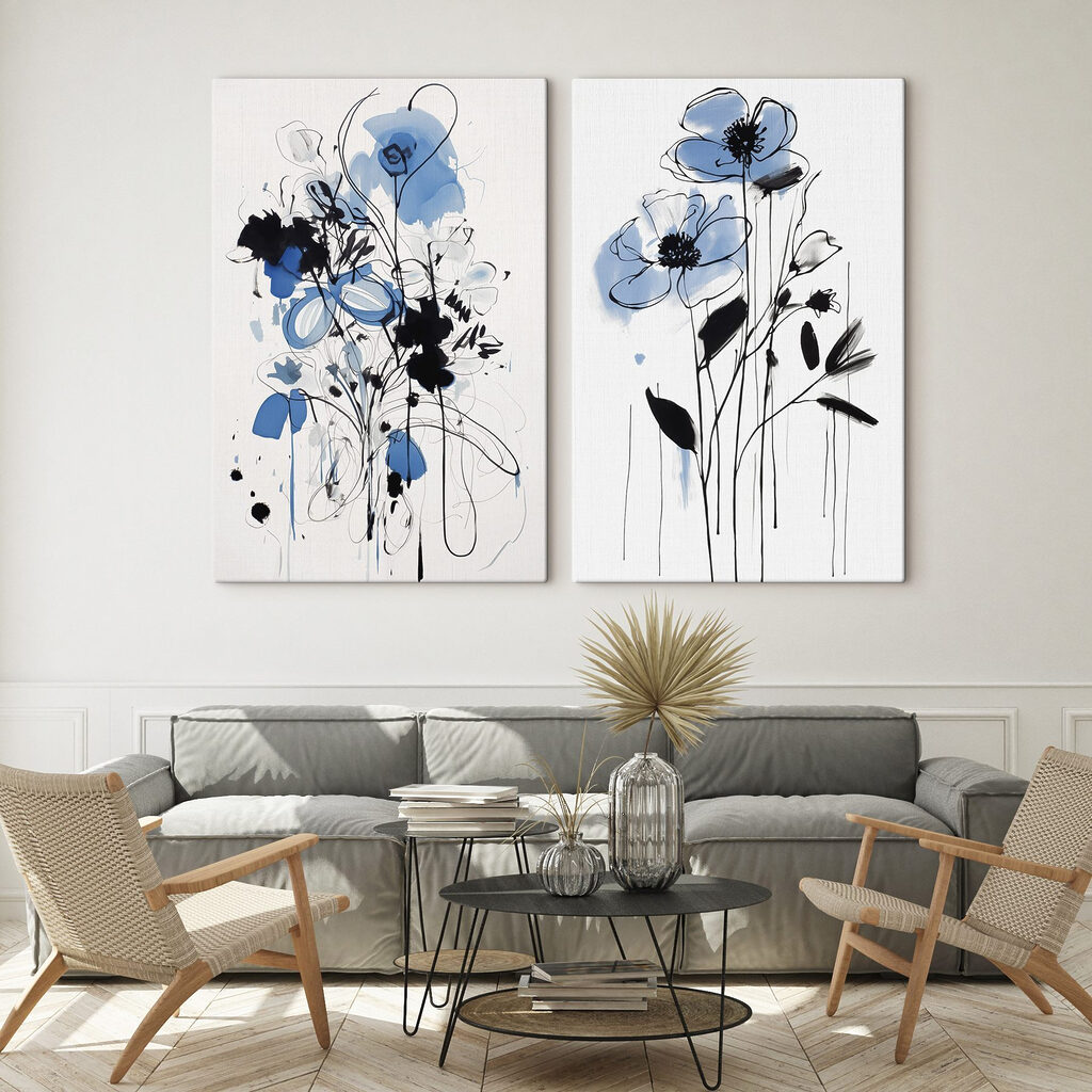 Blau-schwarze Blüten — Interieur 2