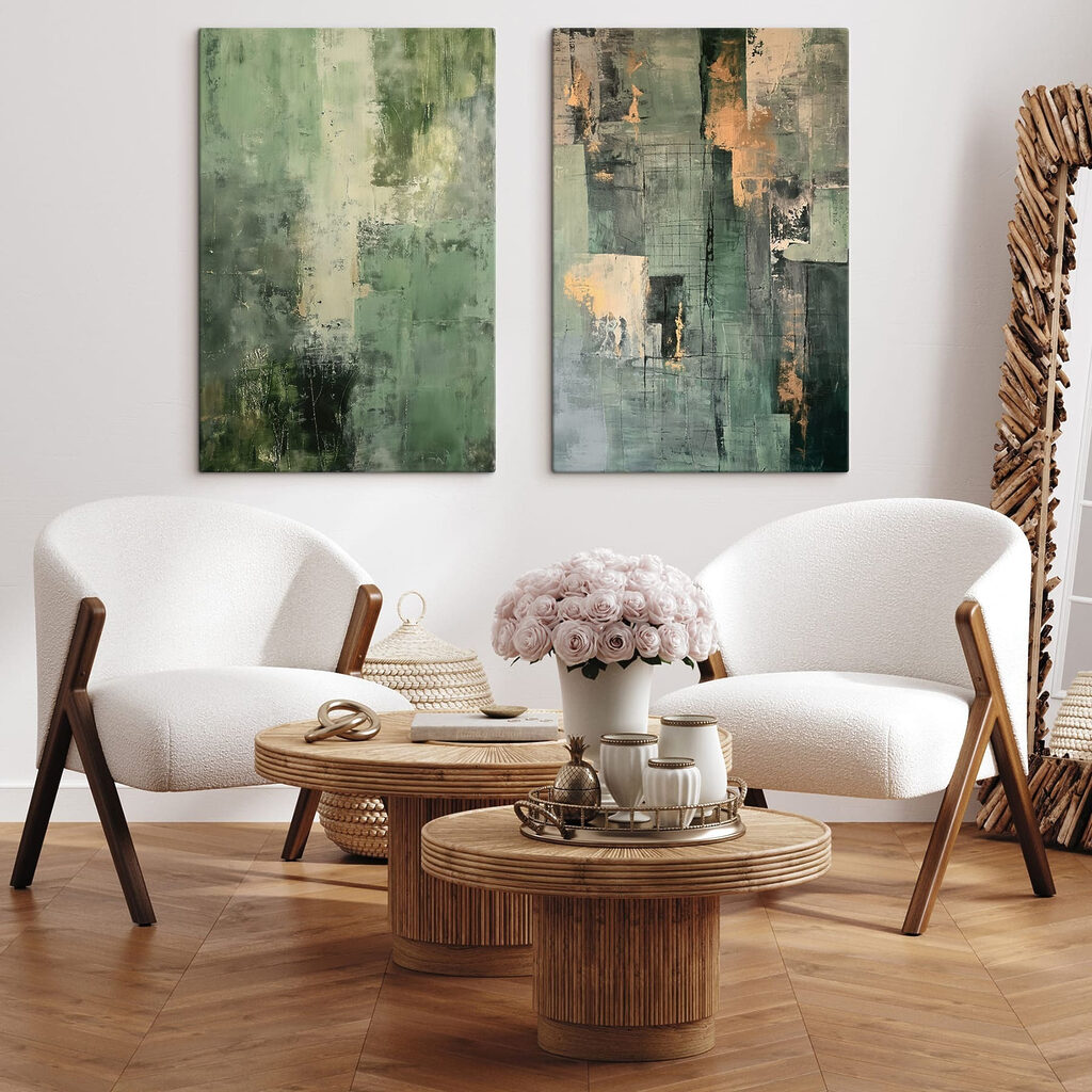Grün in verwitterten Schichten in einem Interieur