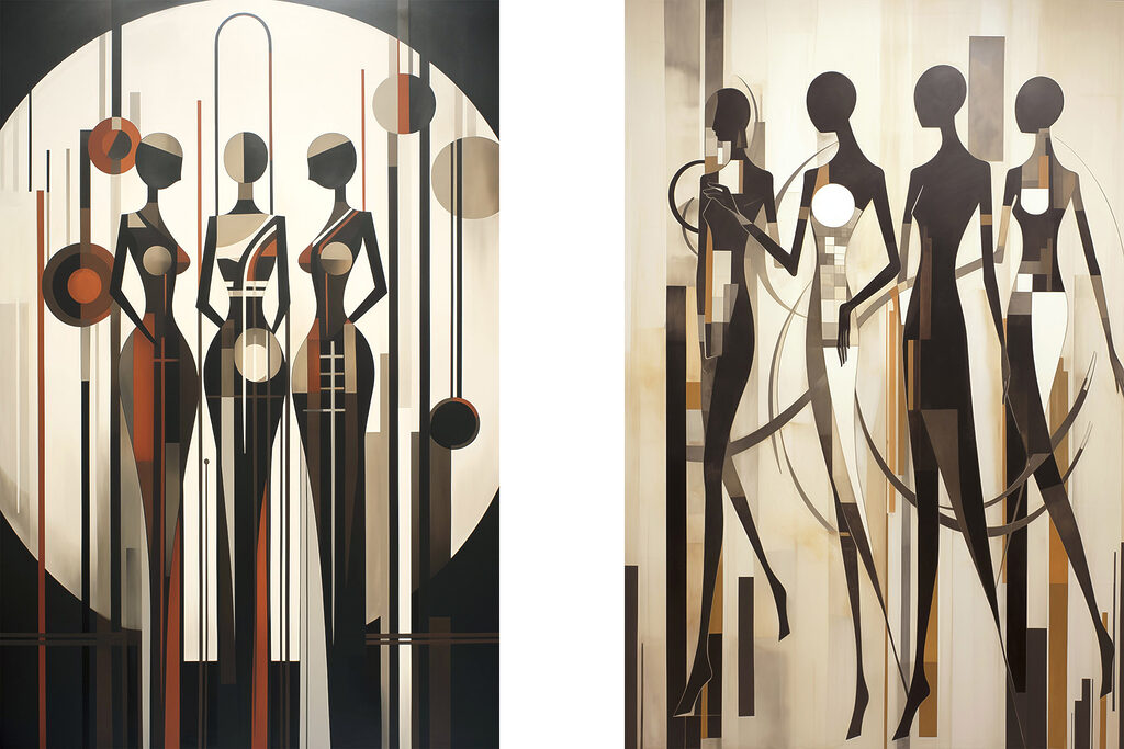 Weibliche Silhouetten — ganzes Design