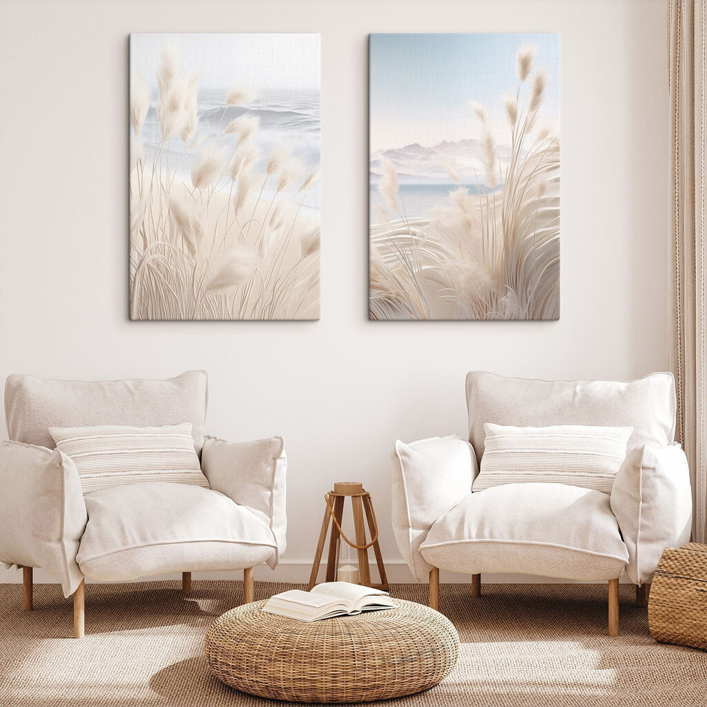 Gräser an der Küste in einem Interieur