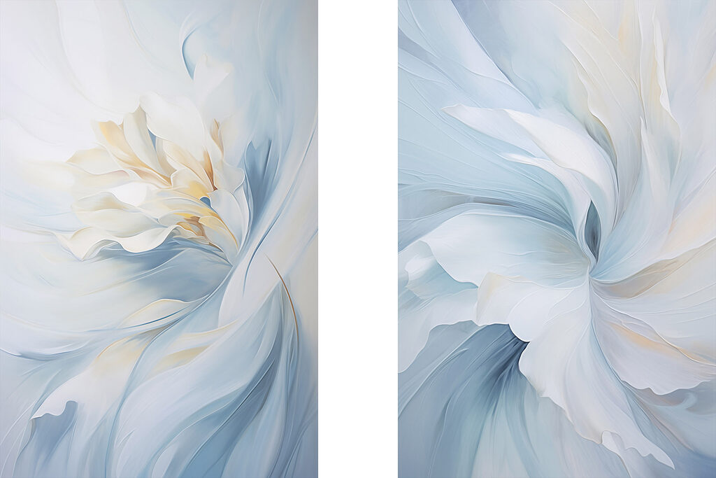 Hellblaue Blüte — ganzes Design