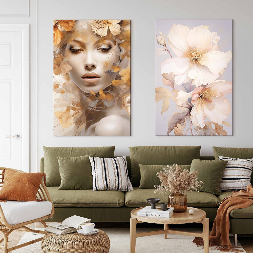 Frau zwischen Blüten — Interieur 2