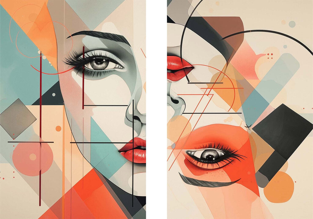 Geometrisches Porträt — ganzes Design