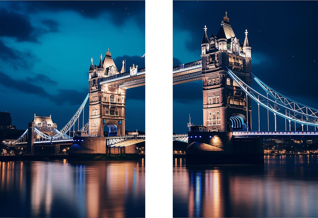Brücke bei Nacht — ganzes Design