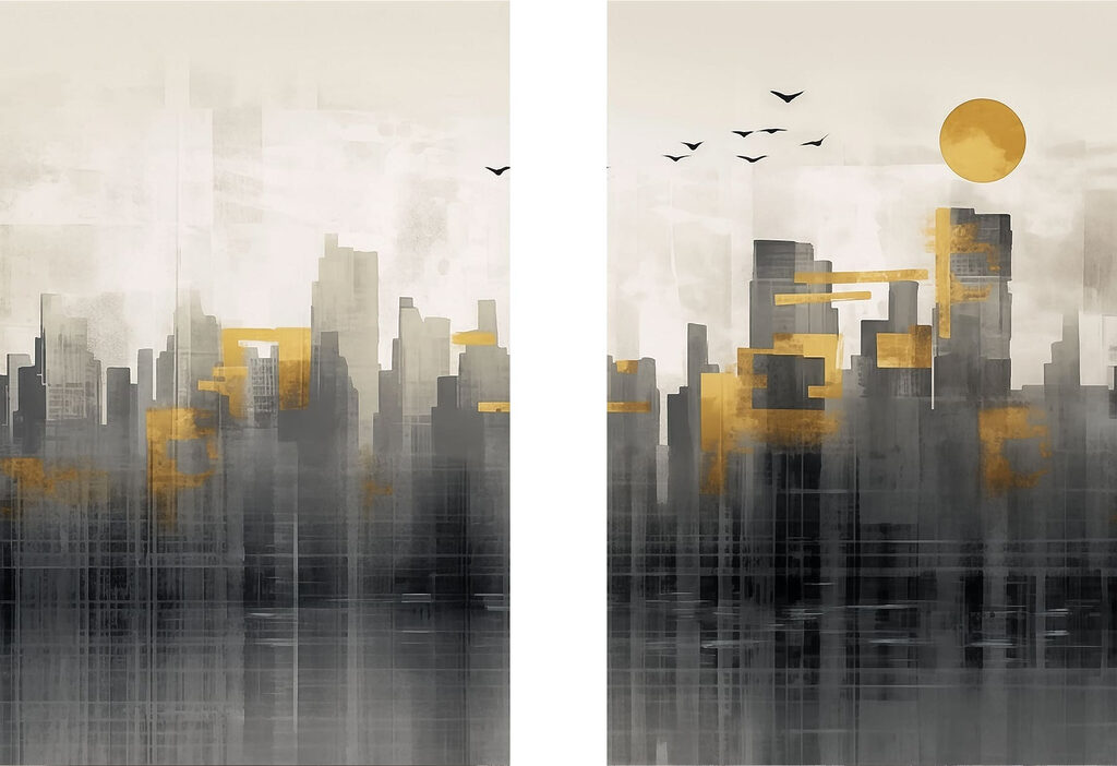 Sonne über der Stadt — ganzes Design