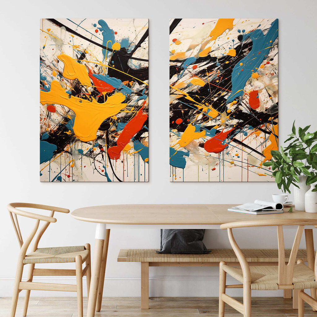 Farbe in voller Bewegung in einem Interieur
