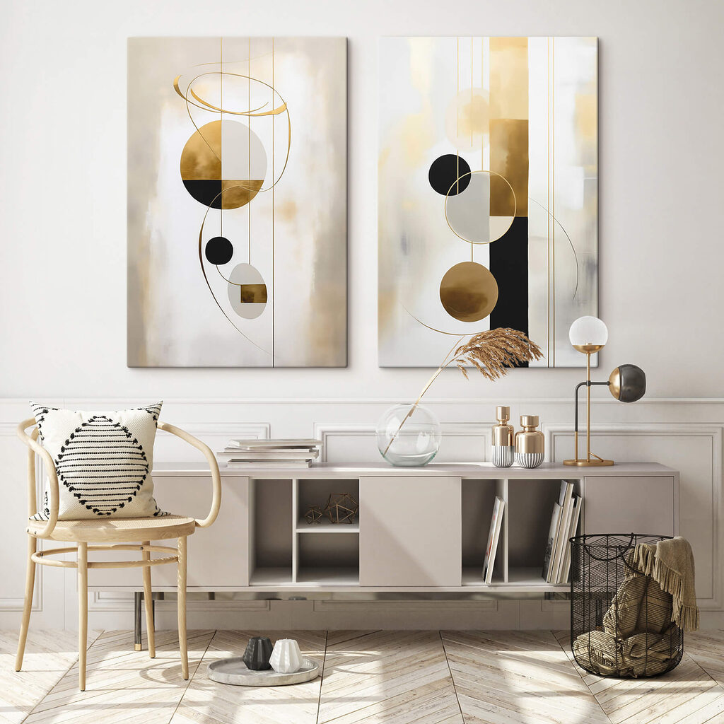 Kreise in der Schwebe in einem Interieur