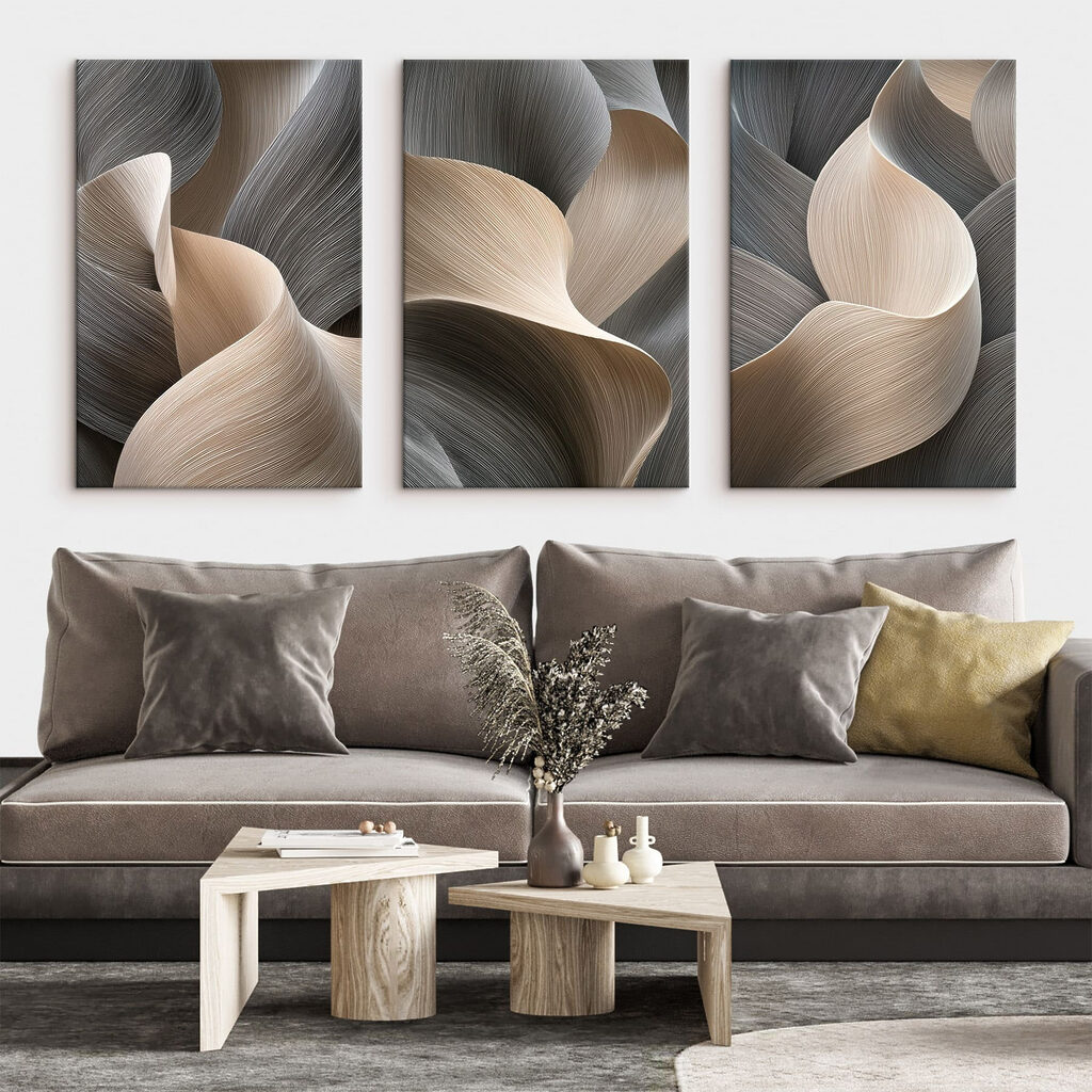 Schwingendes Linienspiel in einem Interieur