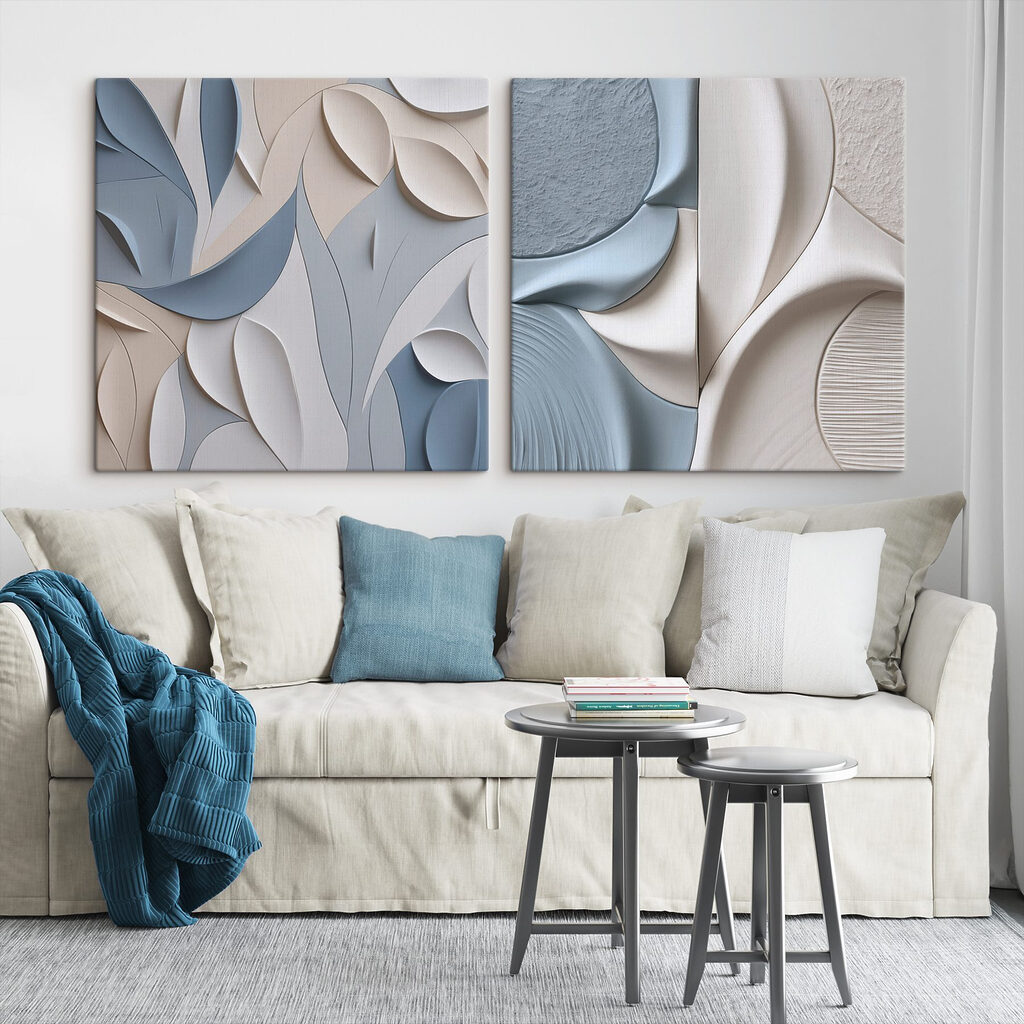 Fließende Blattformen in einem Interieur