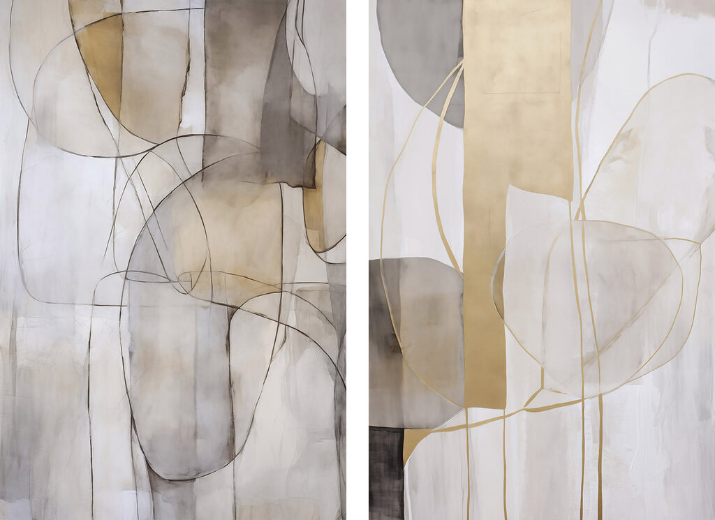 Kurven mit Goldakzenten — ganzes Design
