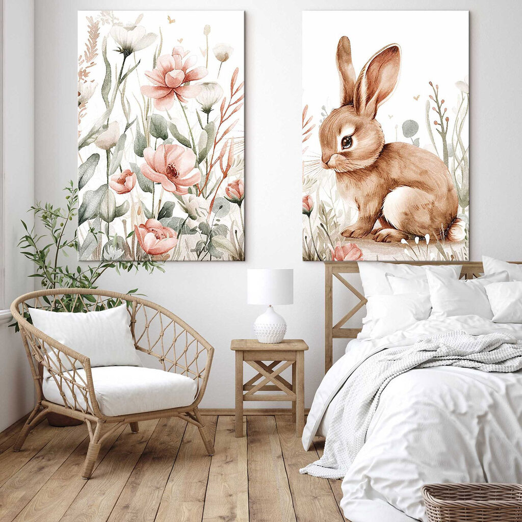 Häschen zwischen Blumen — Interieur 2