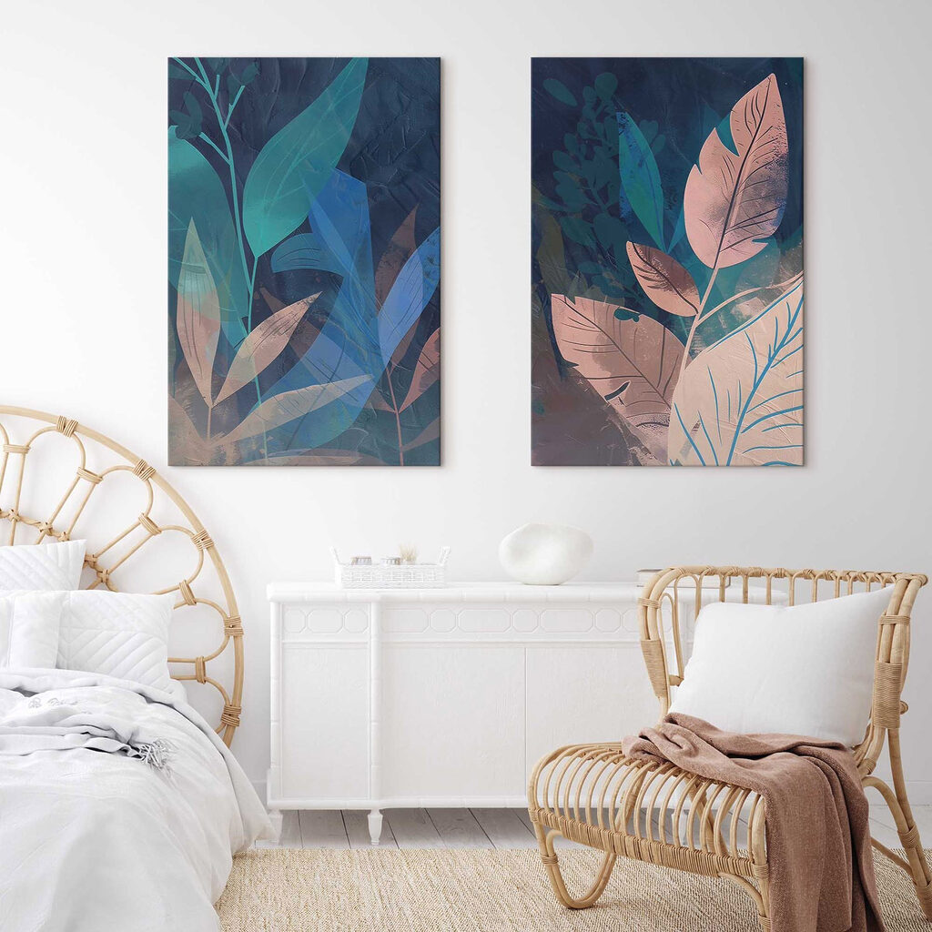 Blätter auf Nachtblau — Interieur 1