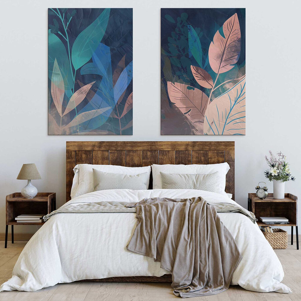 Blätter auf Nachtblau — Interieur 2