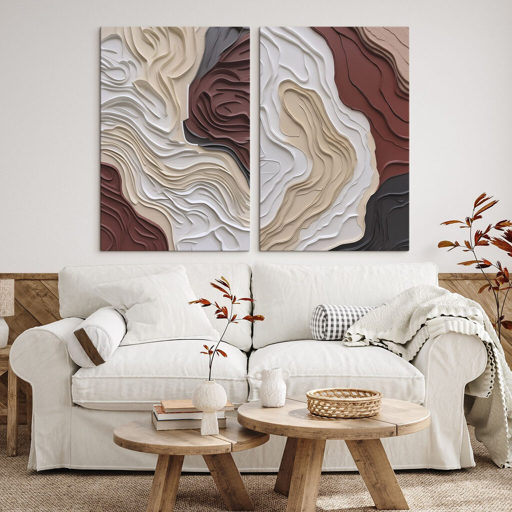 Schichten wie Höhenlinien in einem Interieur