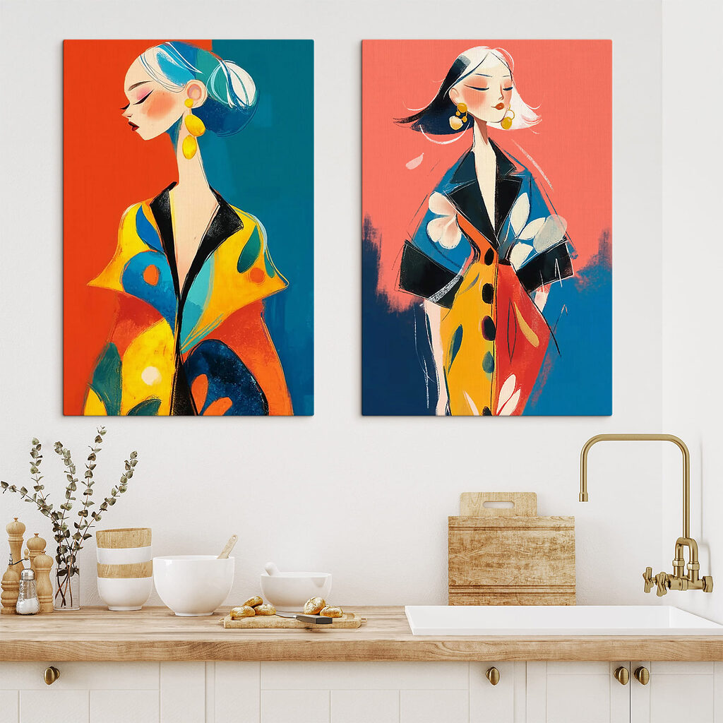 Frau im bunten Mantel — Interieur 2