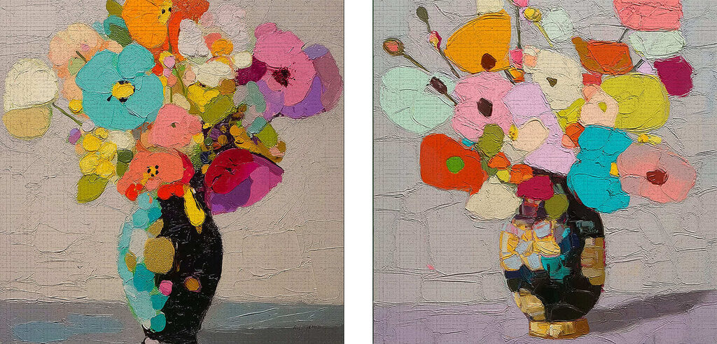 Blumenstrauß in der Vase — ganzes Design