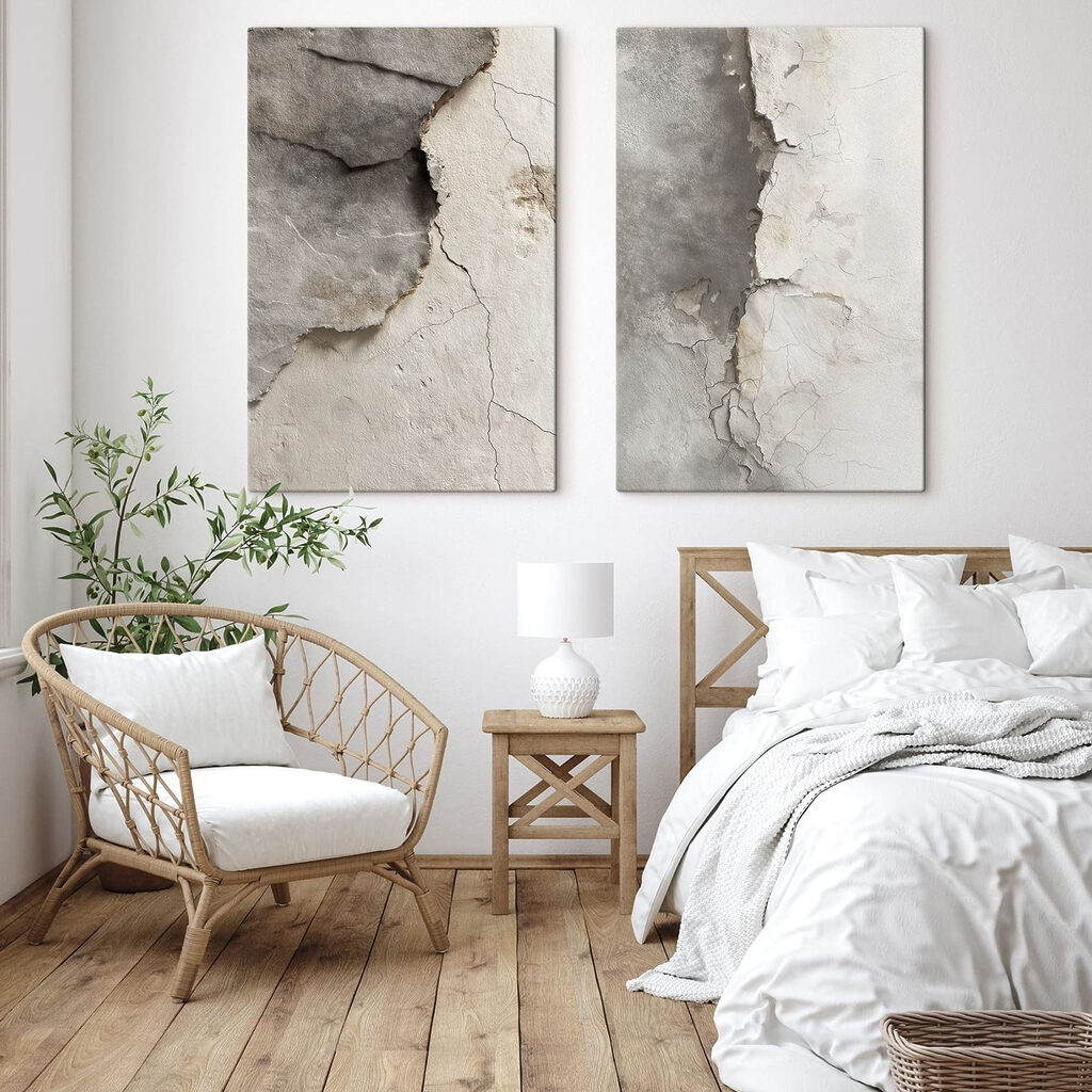 Bruchlinien in Grau in einem Interieur