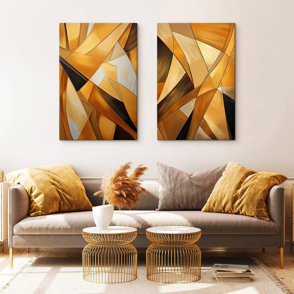 Goldene Facetten in einem Interieur