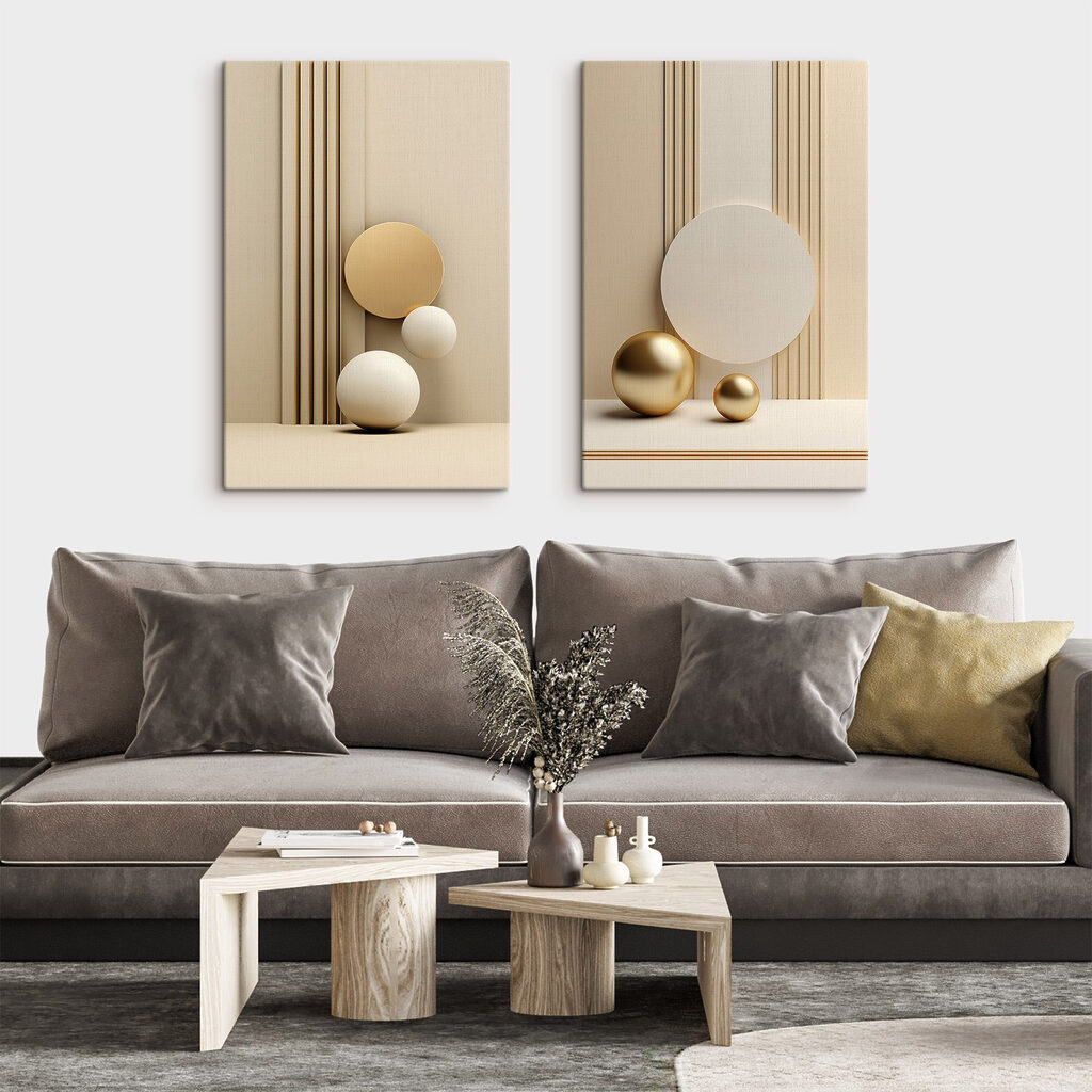 Kugeln im Gleichgewicht in einem Interieur