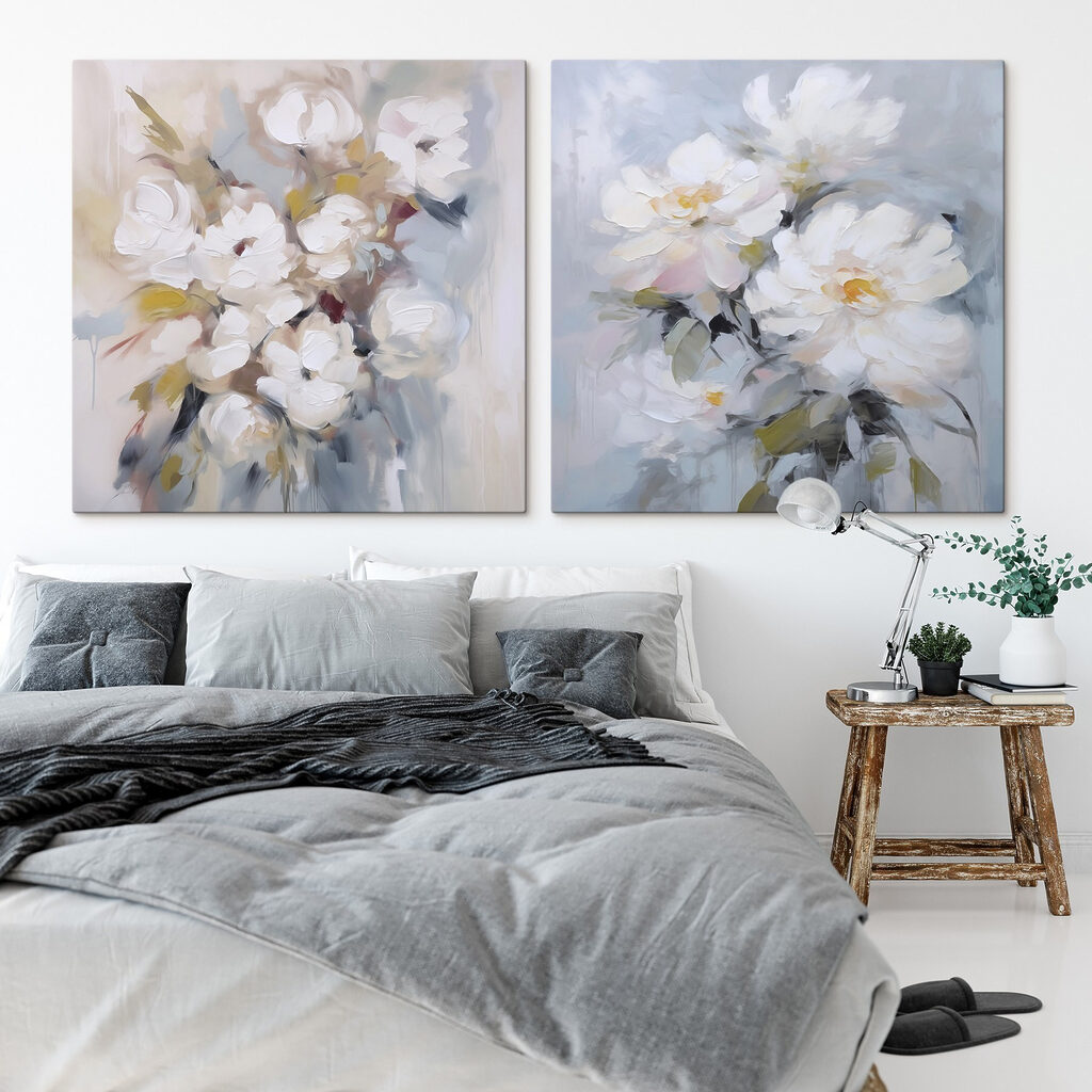 Luftiger weißer Strauß in einem Interieur
