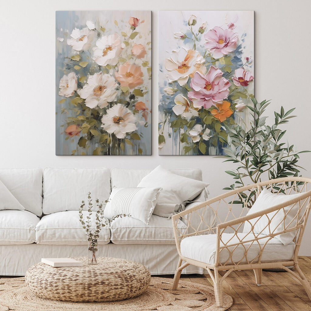 Strauß in zarten Tönen in einem Interieur