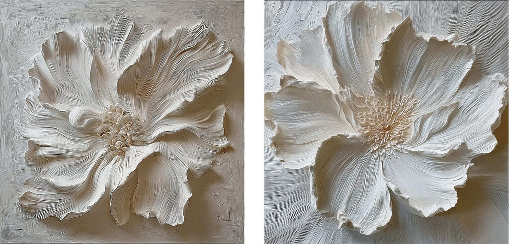 Blüten in Weiß — ganzes Design