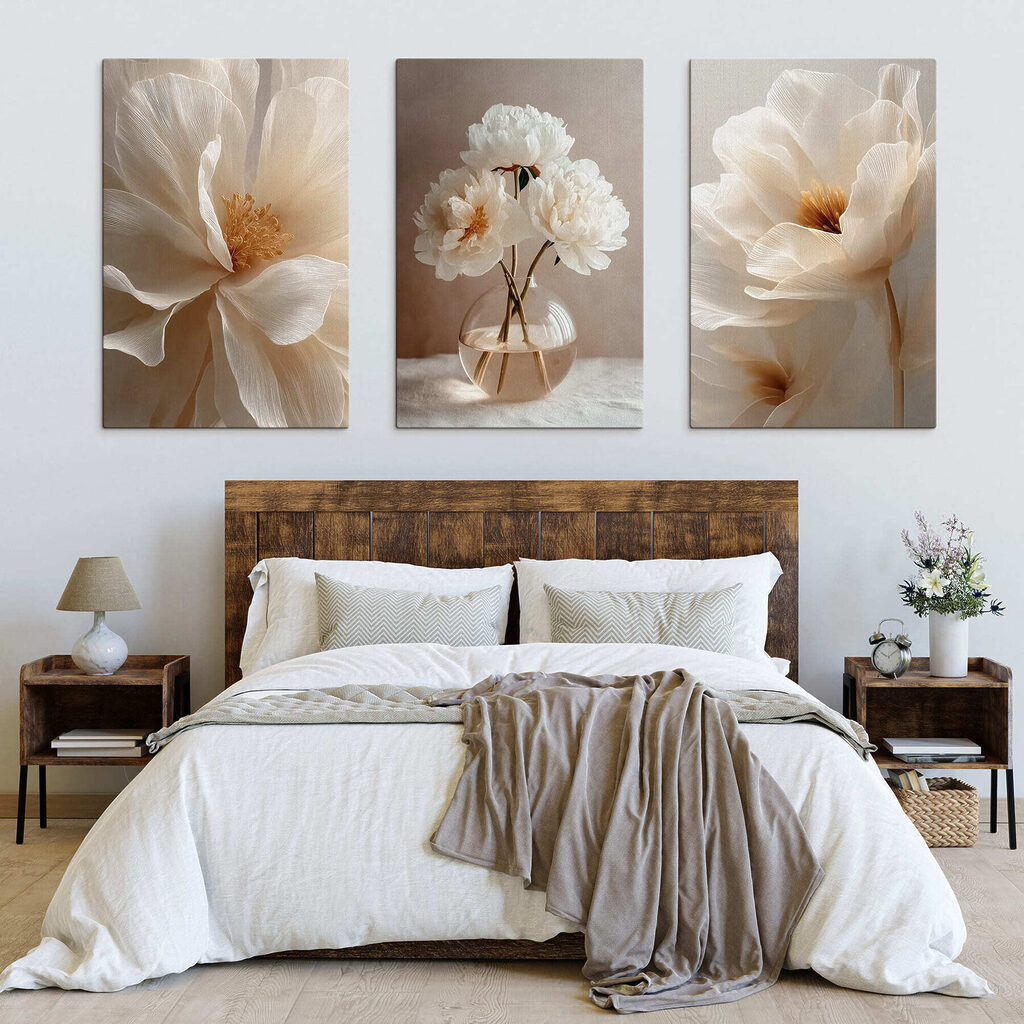 Weiße Blumen im Tageslicht in einem Interieur