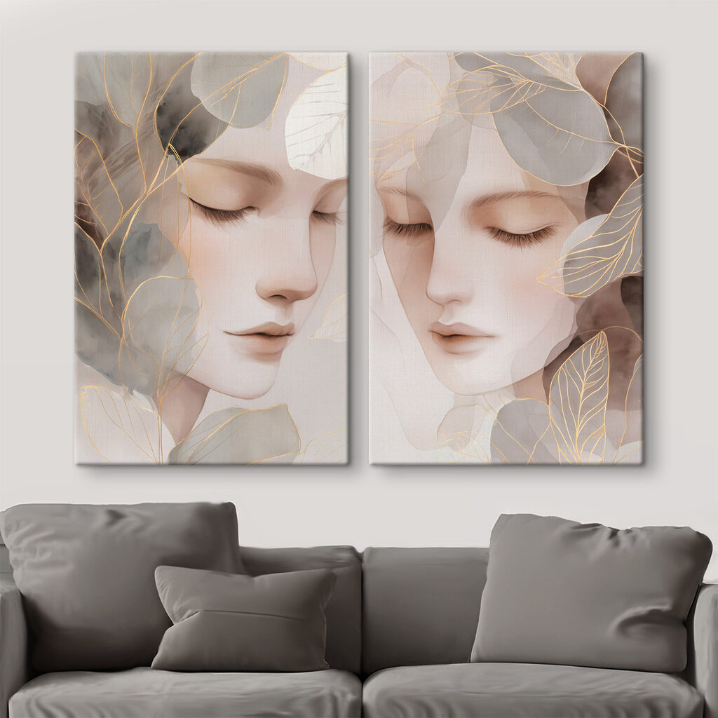 Träumende Gesichter in einem Interieur