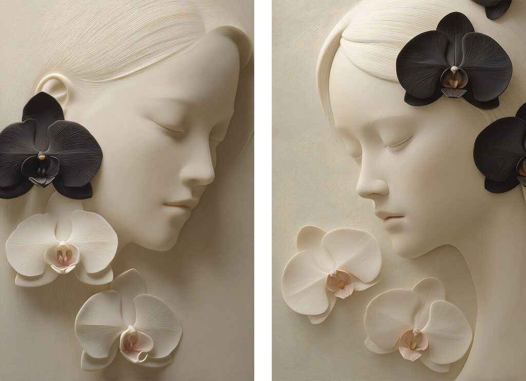 Profil mit Blüten — ganzes Design
