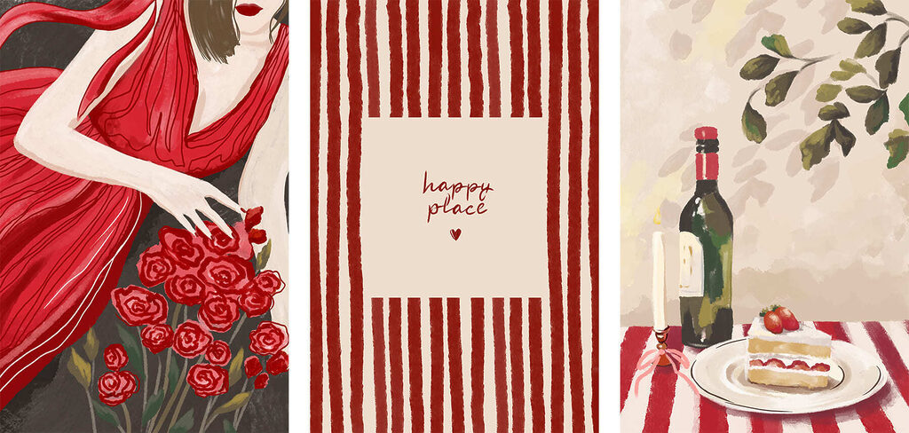 Momente in Rot — ganzes Design