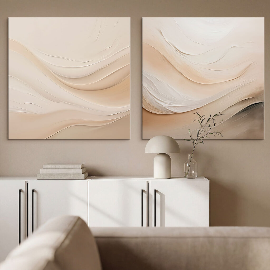 Sanfte Wellenfalten in einem Interieur